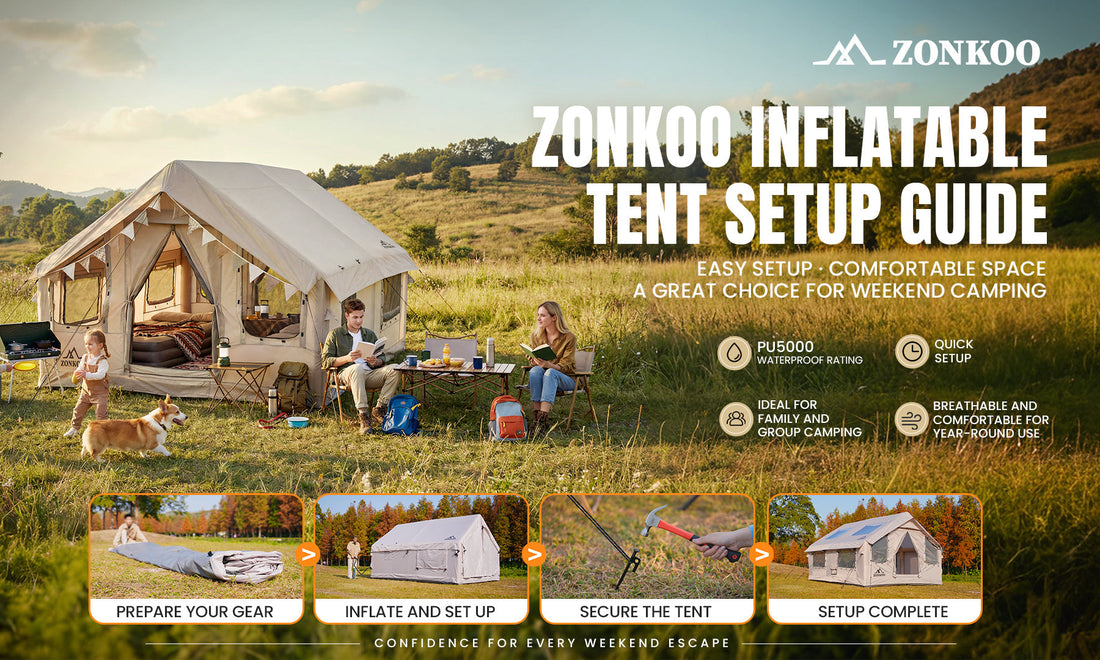 Zonkoo Inflatable Tent Instructions | Setup, Use, and Storage Guide