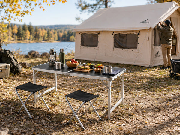 Folding Camping Table with 4 Stools