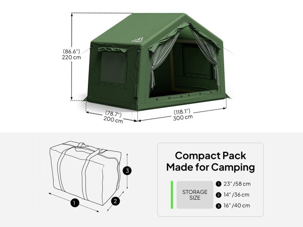 Zonkoo Lyra 1-4 person inflatable tent for quick and easy camping setup