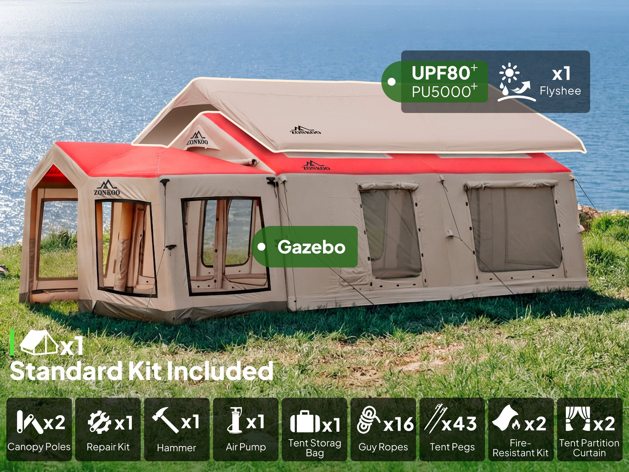 Draco PlusRed-Khaki-Two-Tone