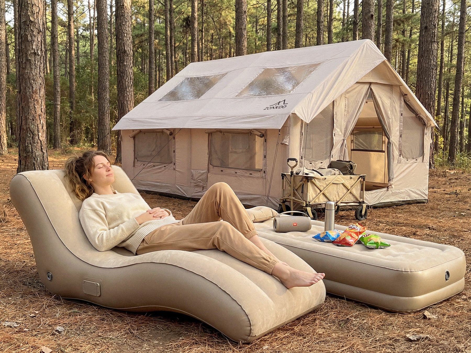 sofa tent Zonkoo Single Inflatable Sofa & Bed Set|Standard Camping Set