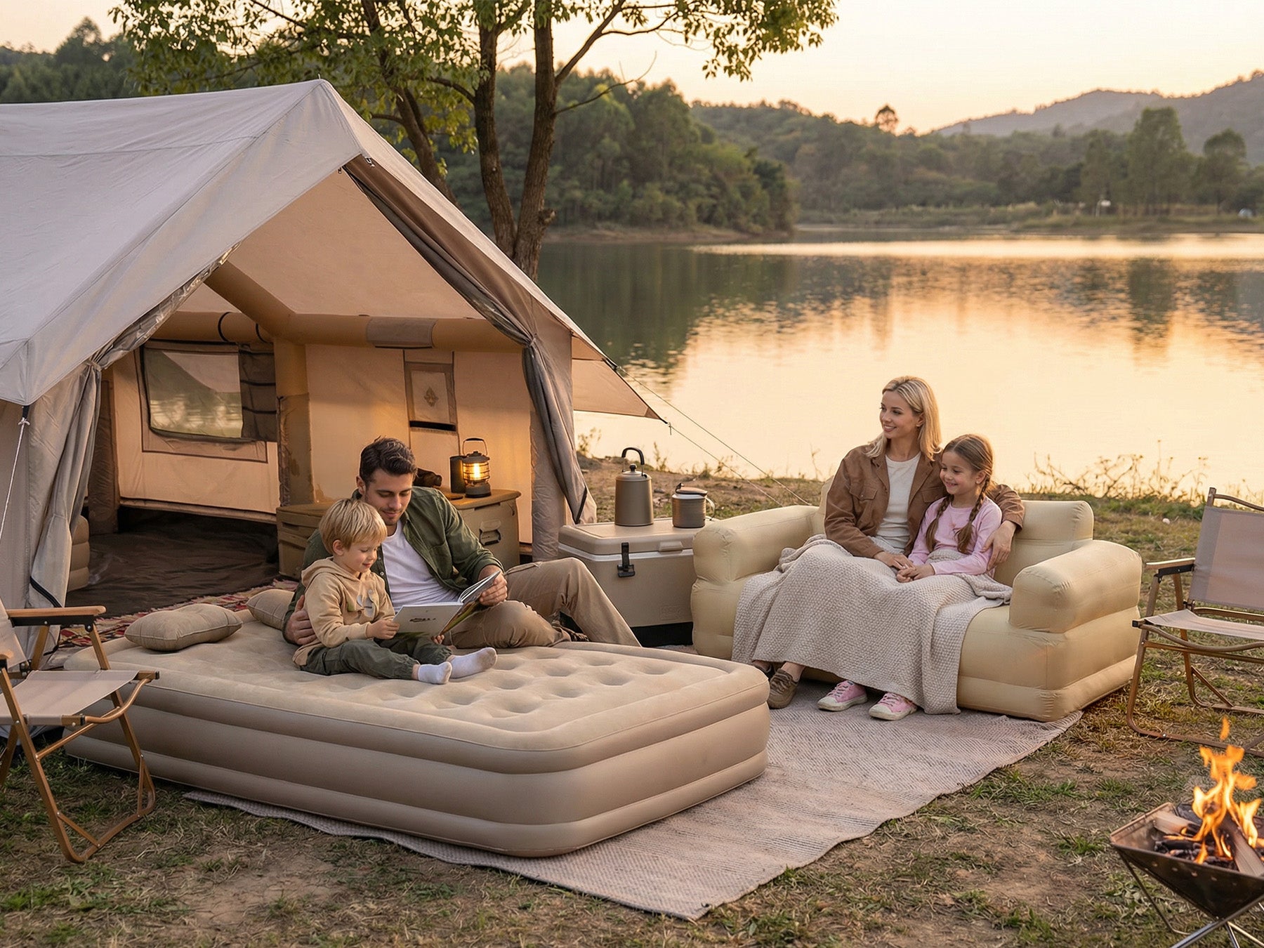 Double Inflatable Sofa & Bed Set