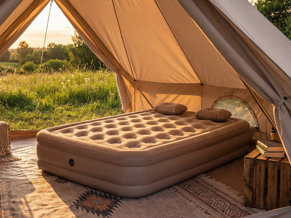 Double High Air Mattress with Built-in Pump