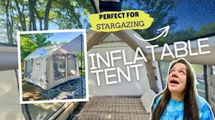 We Camp In A New INFLATABLE Stargazing Tent | Zonkoo Orion 4-Season Camping Tent With Skylights